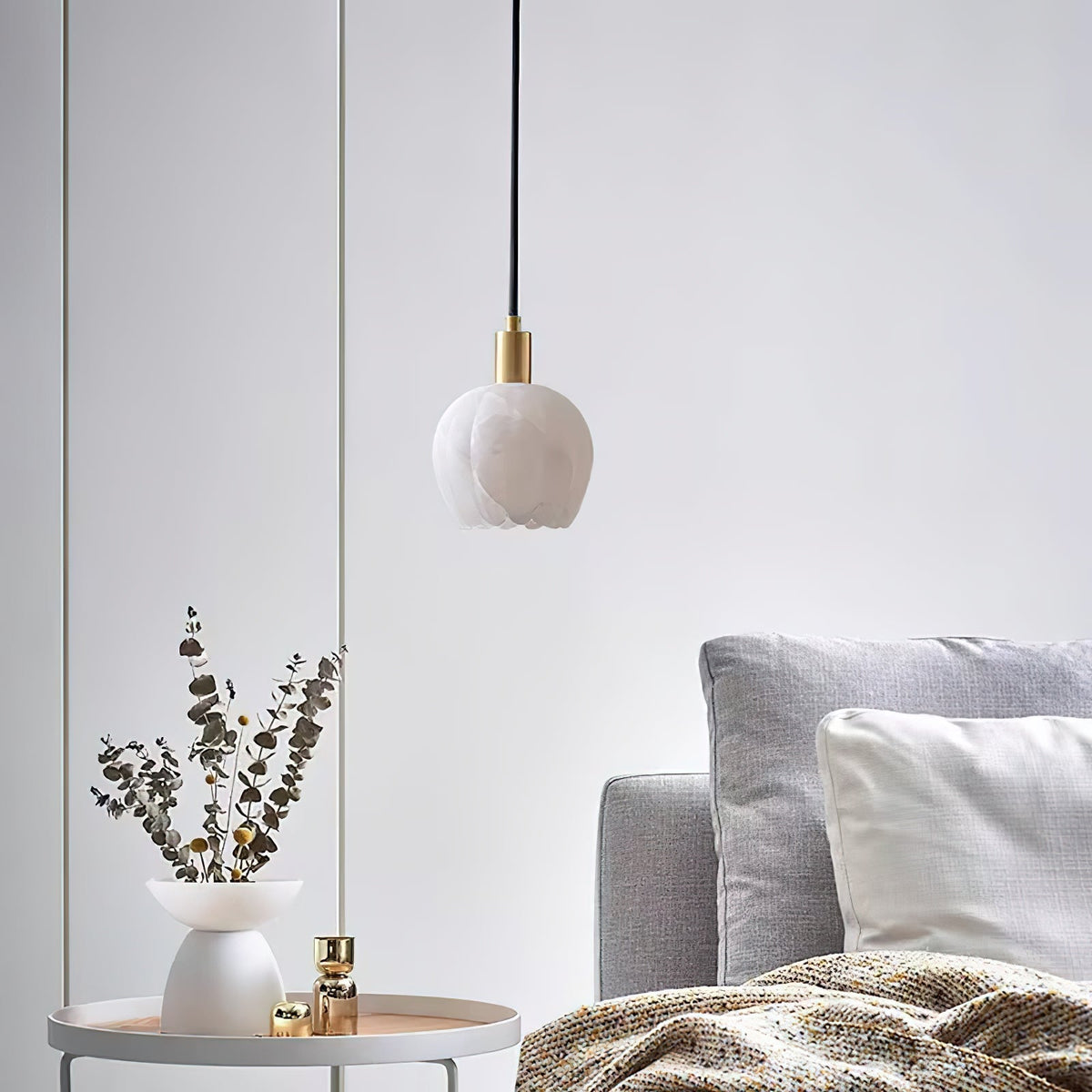 Topisor Pendant Light Flower-shaped Alabaster