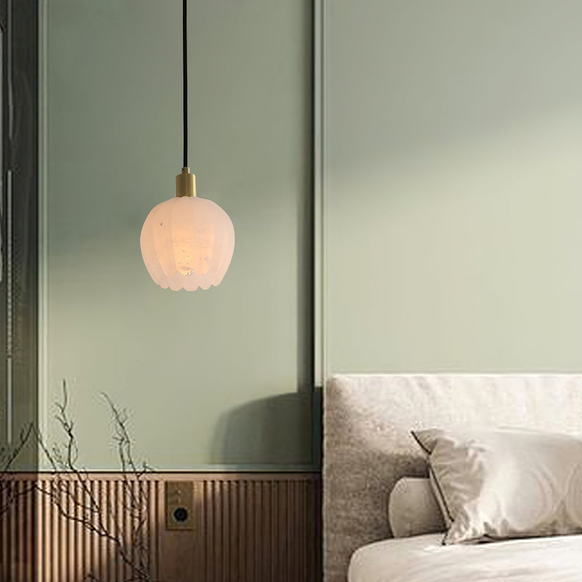 Topisor Pendant Light Flower-shaped Alabaster