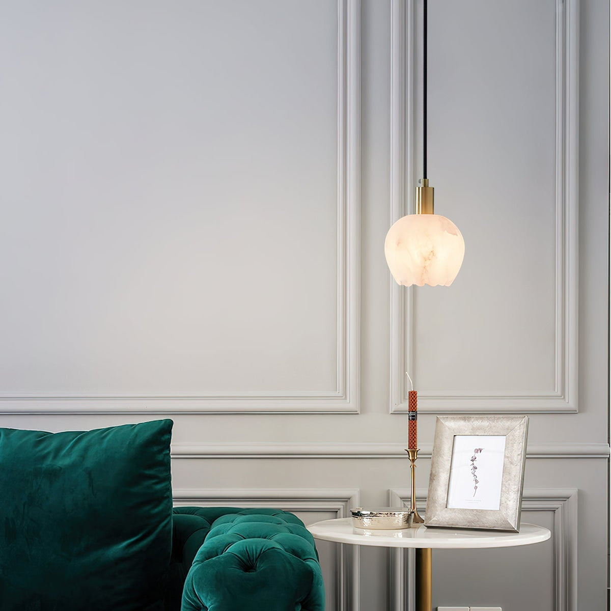 Topisor Pendant Light Flower-shaped Alabaster