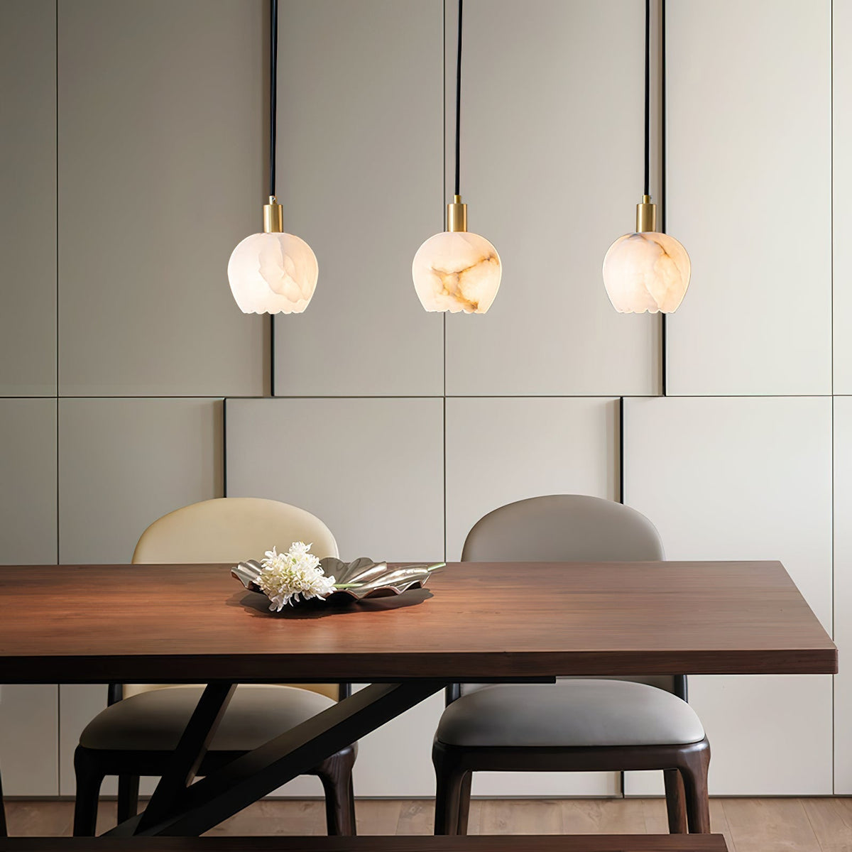 Topisor Pendant Light Flower-shaped Alabaster