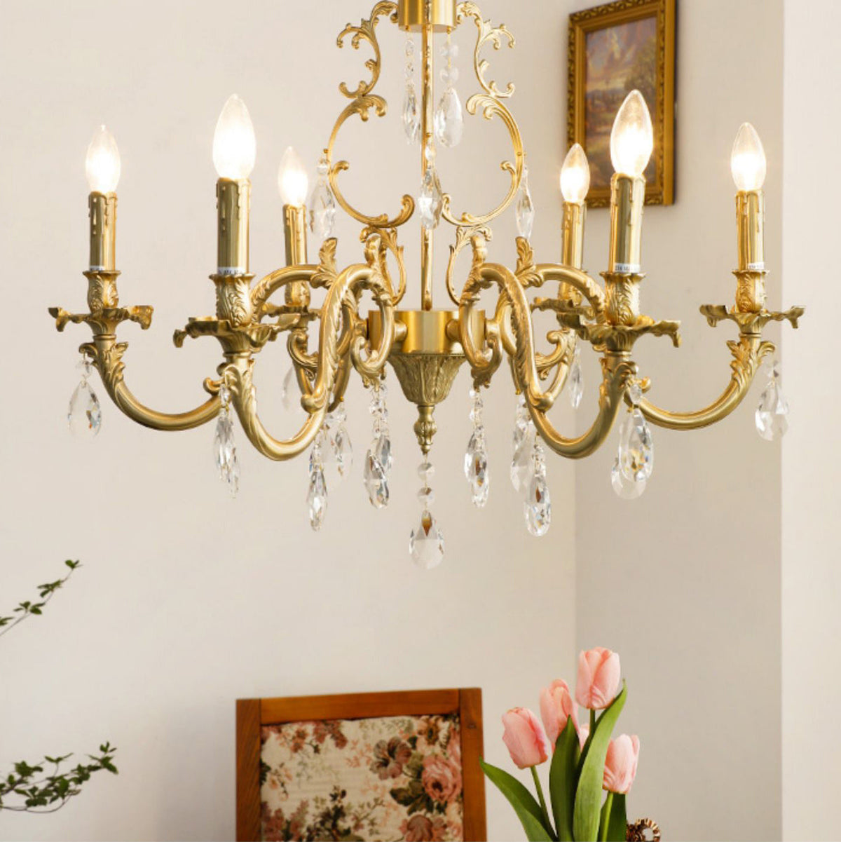 Foluves Chandeliers Luxurious Crystal