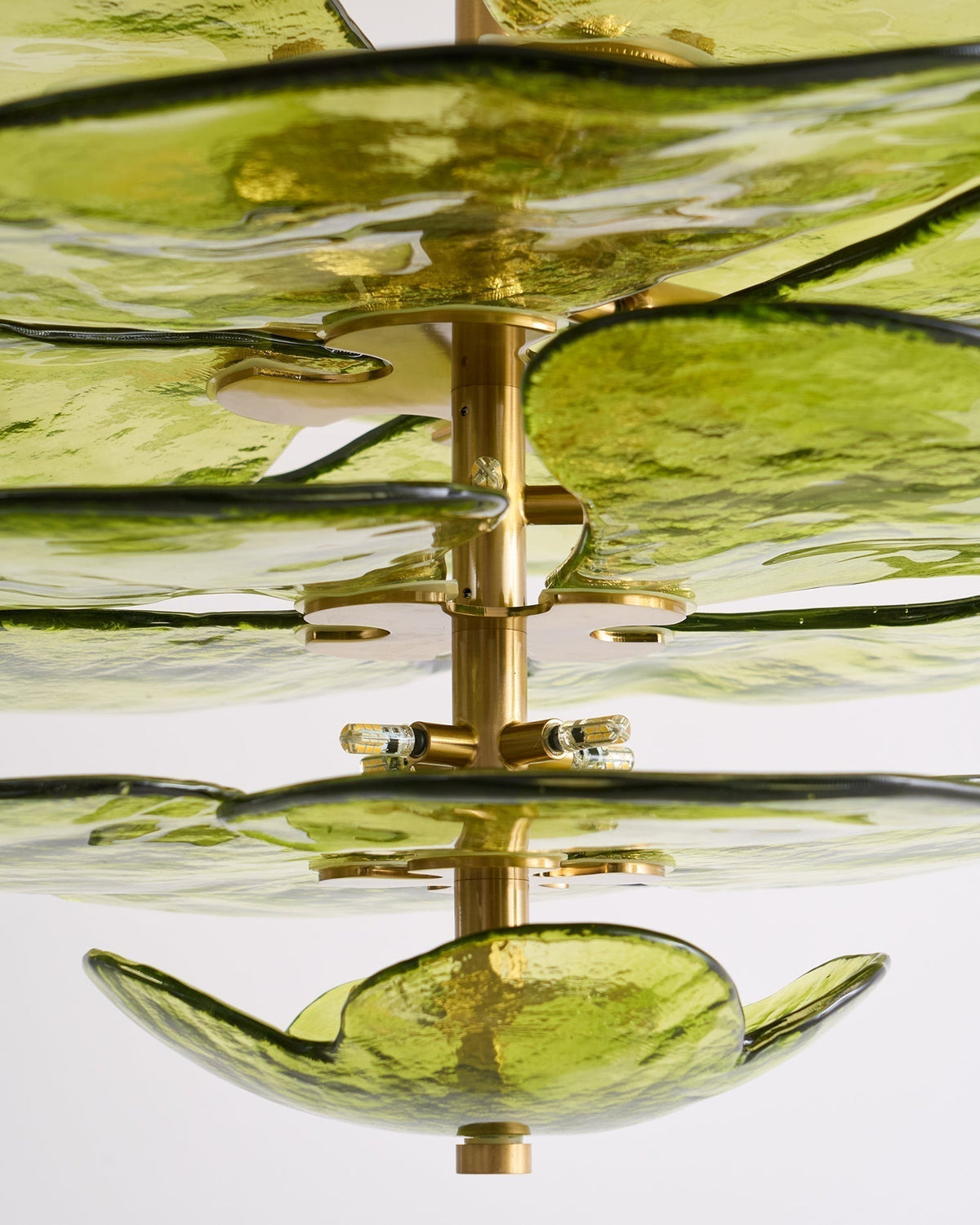 Resovon Chandelier Glass Contemporary Leaf Layered
