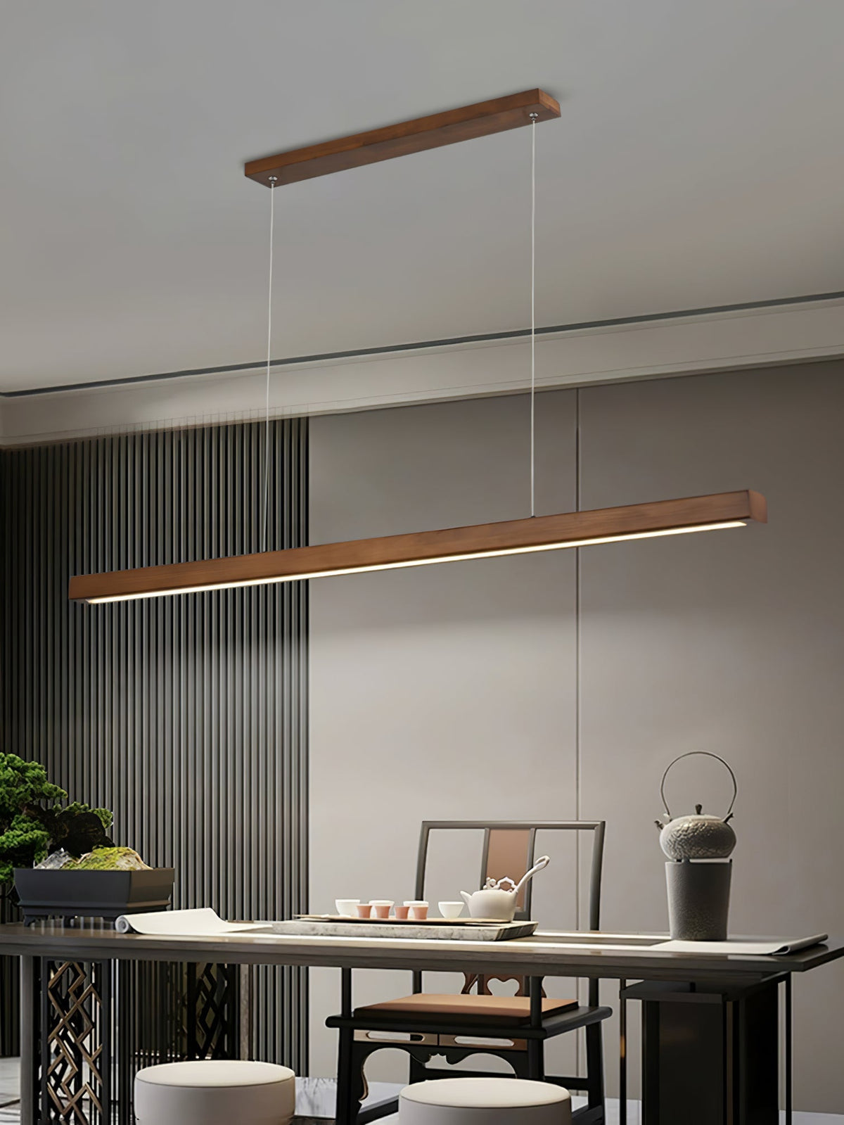 Rinalina Linear Minimalist Wood Pendant Light