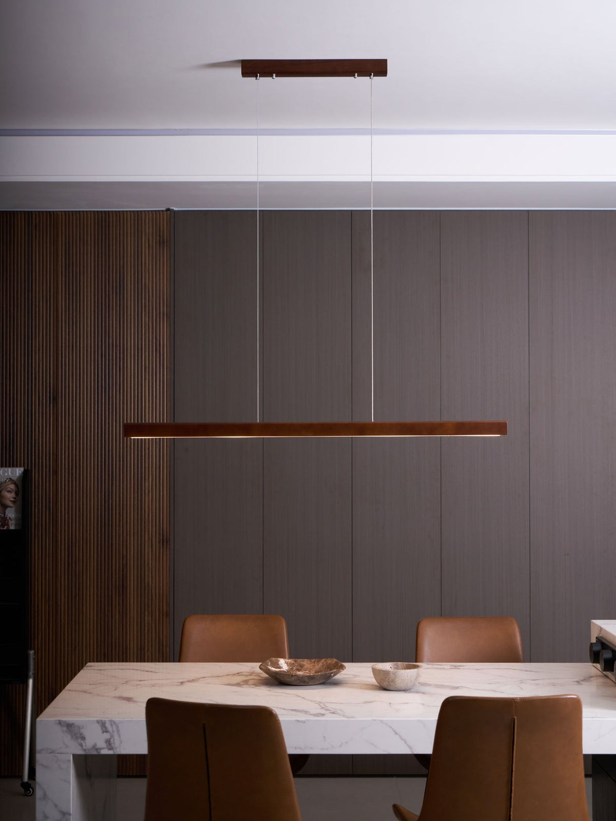 Aro Linear Wooden Pendant Light