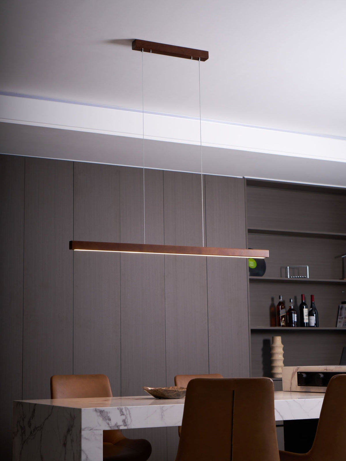 Aro Linear Wooden Pendant Light