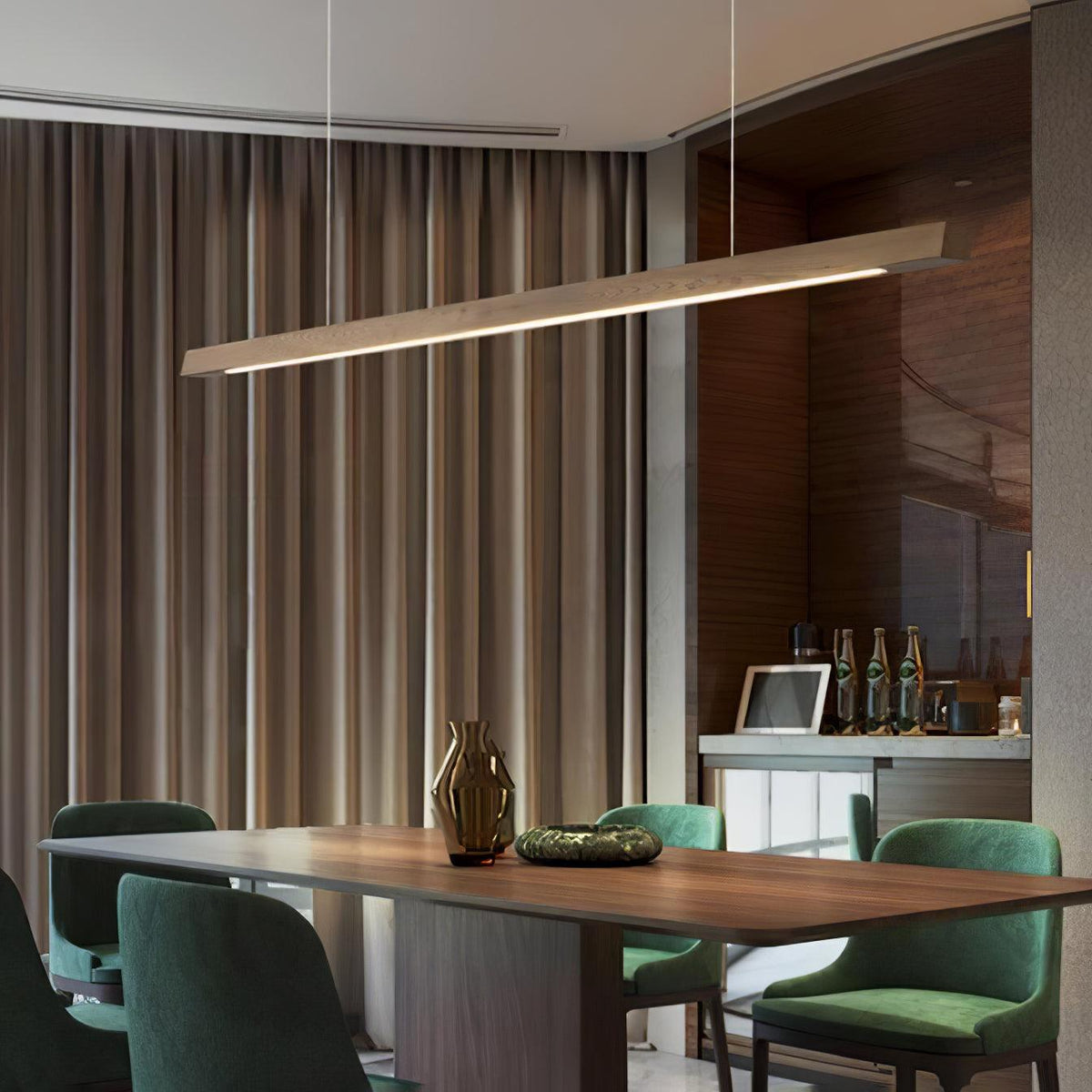 Aro Linear Wooden Pendant Light