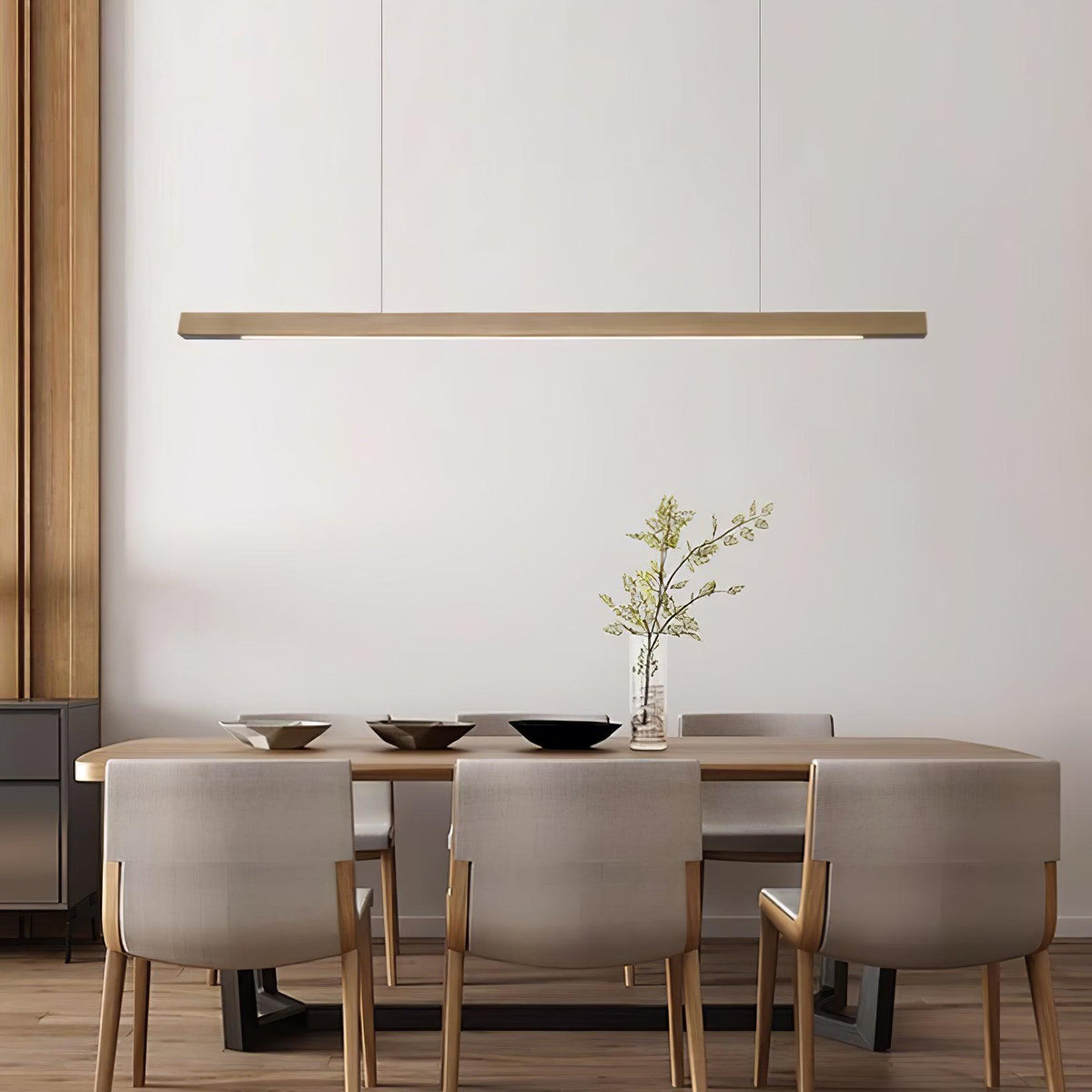 Aro Linear Wooden Pendant Light