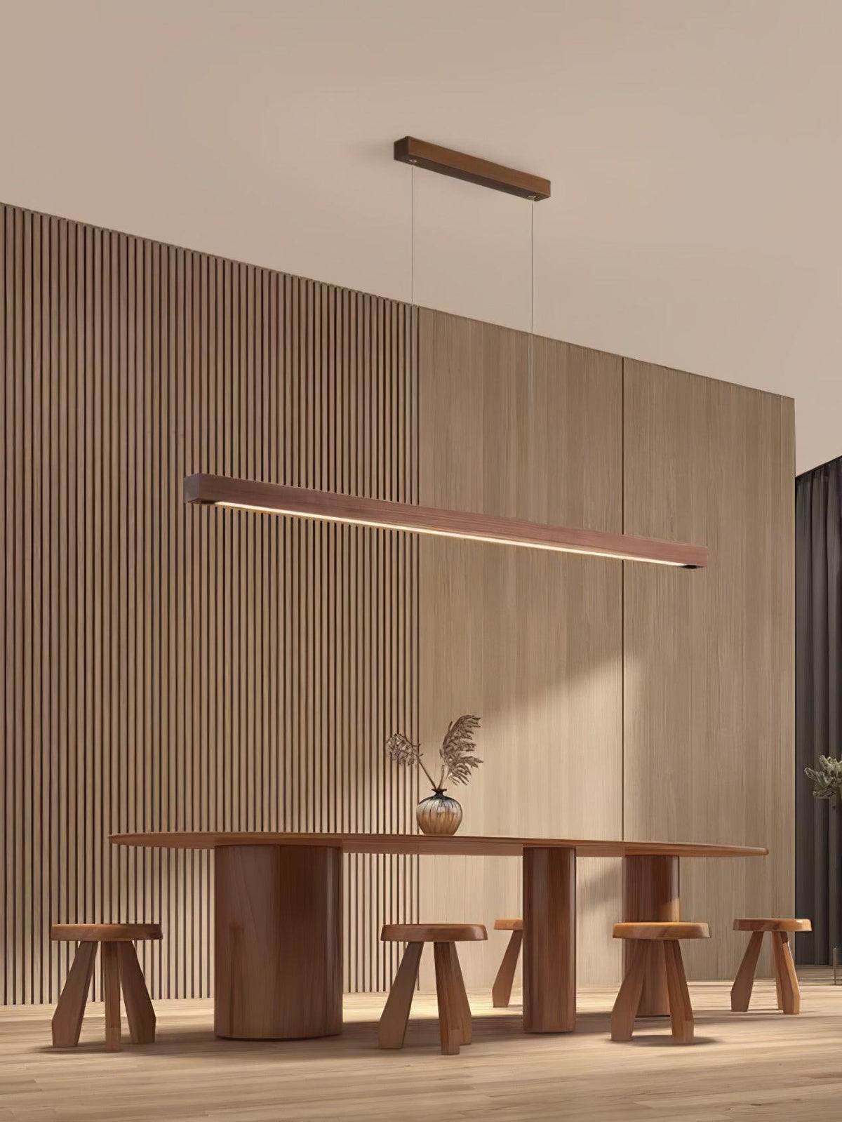 Aro Linear Wooden Pendant Light