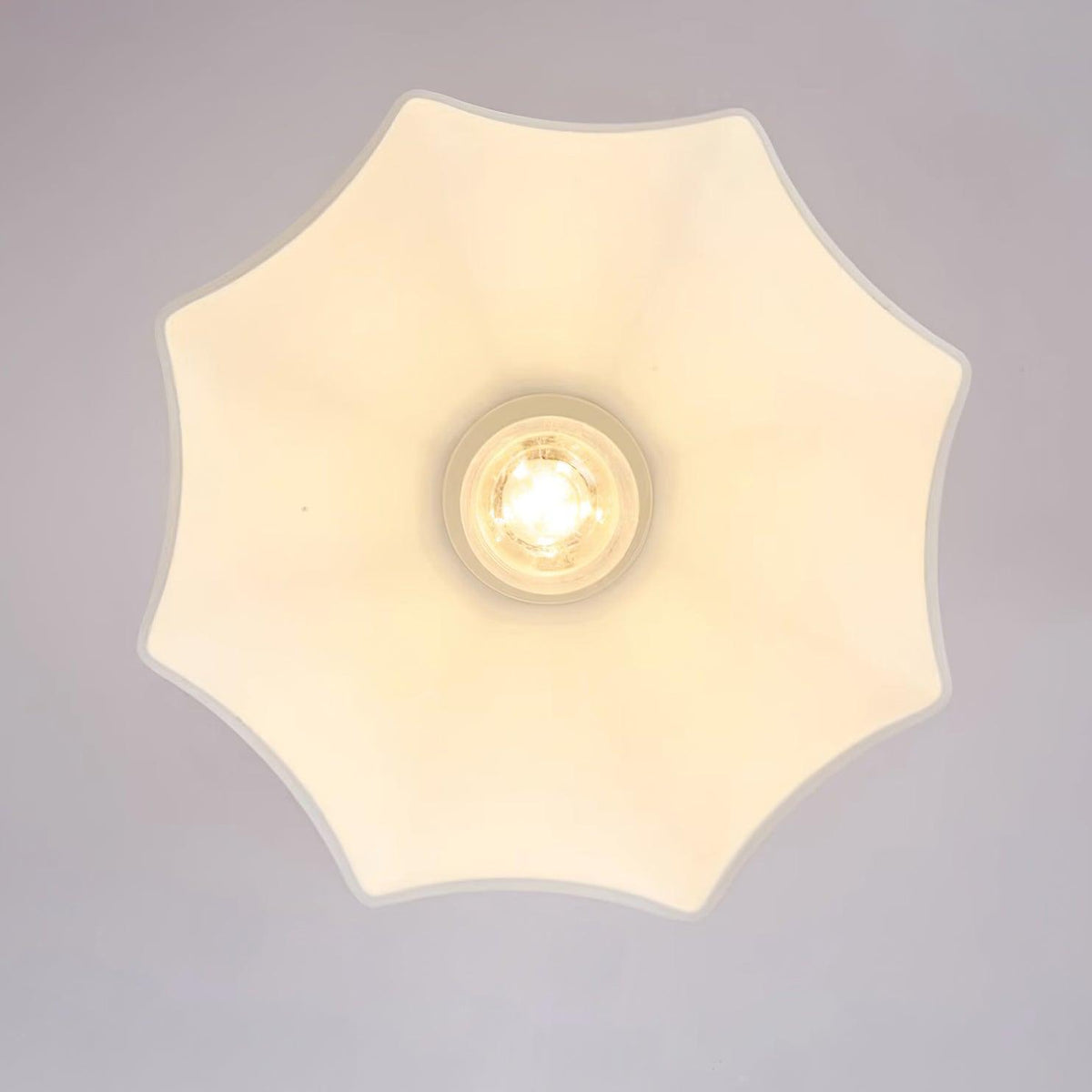 Veya Brass Base and Opal Glass Flush Mount Ceiling Light
