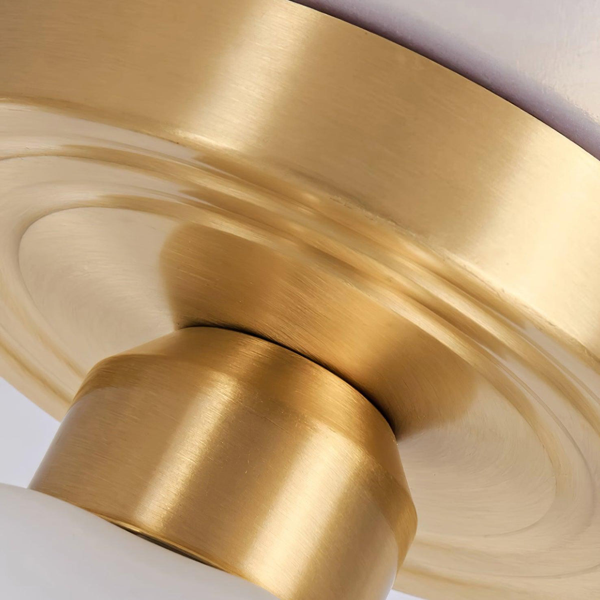 Veya Brass Base and Opal Glass Flush Mount Ceiling Light