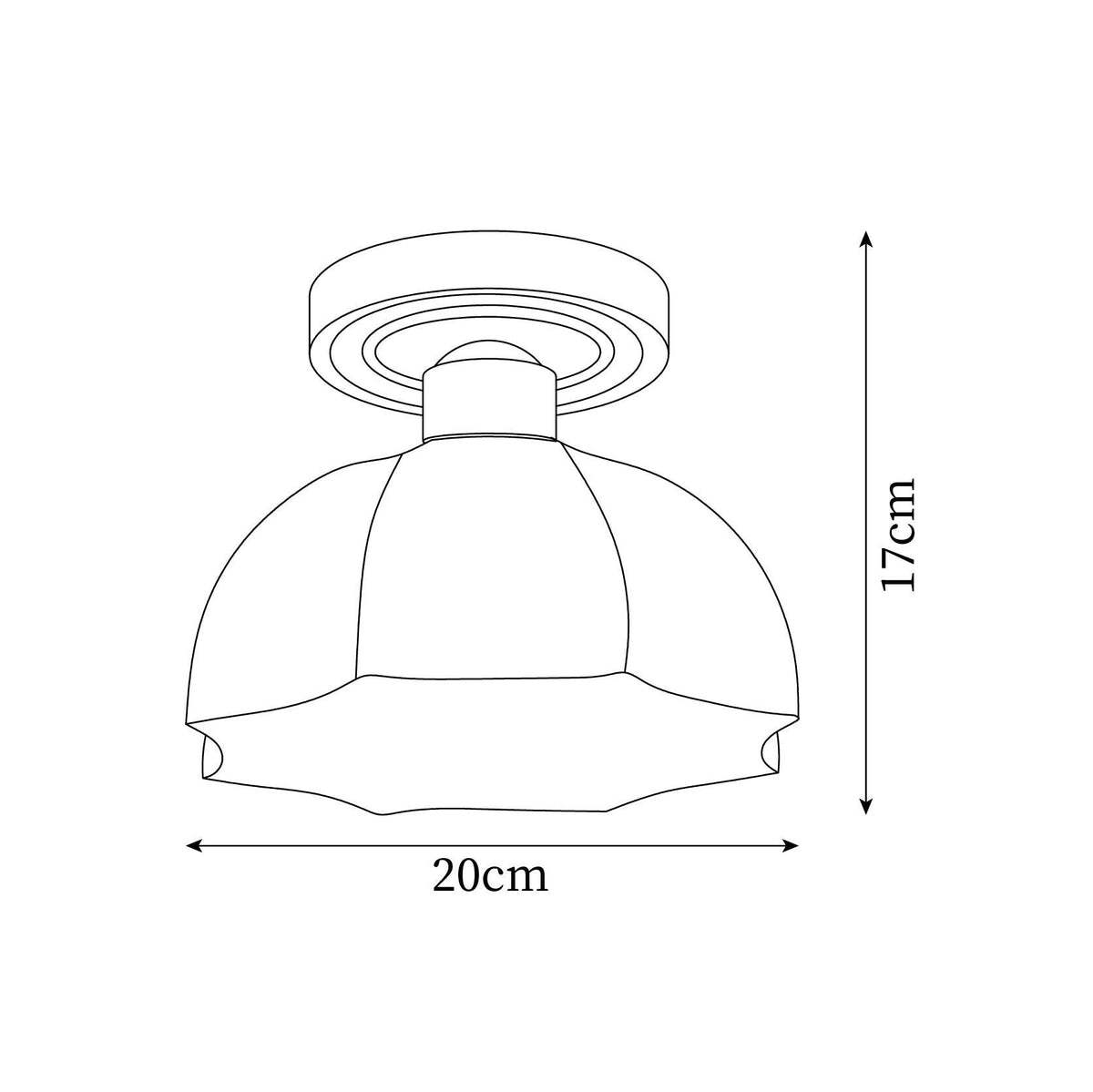 Veya Brass Base and Opal Glass Flush Mount Ceiling Light
