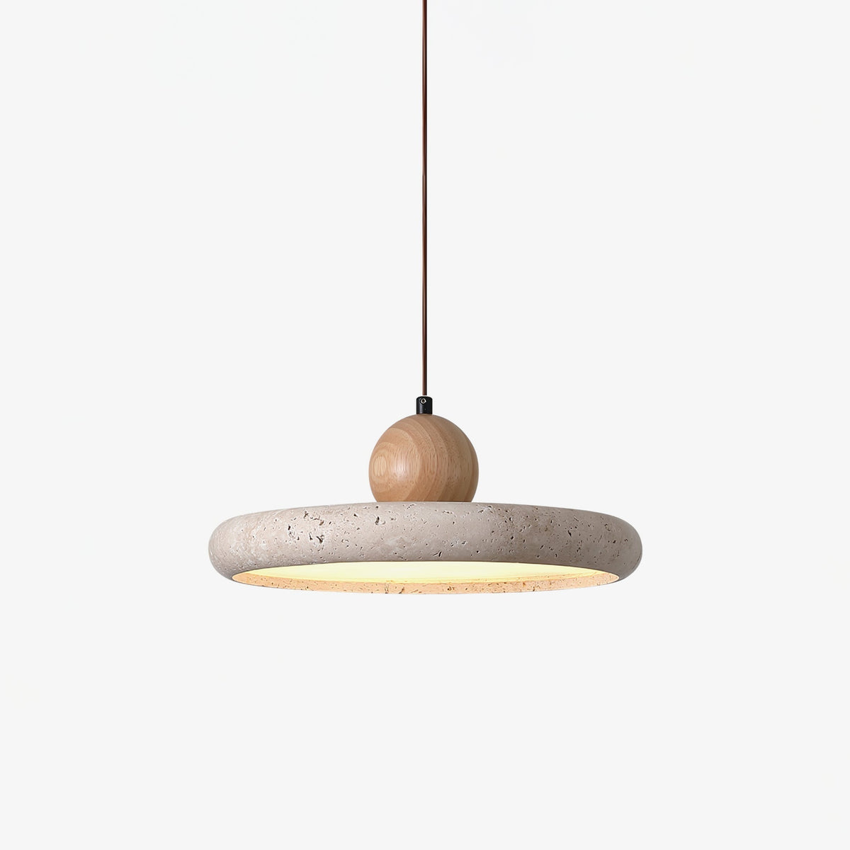 Telirar Travertine & Wood Pendant Light