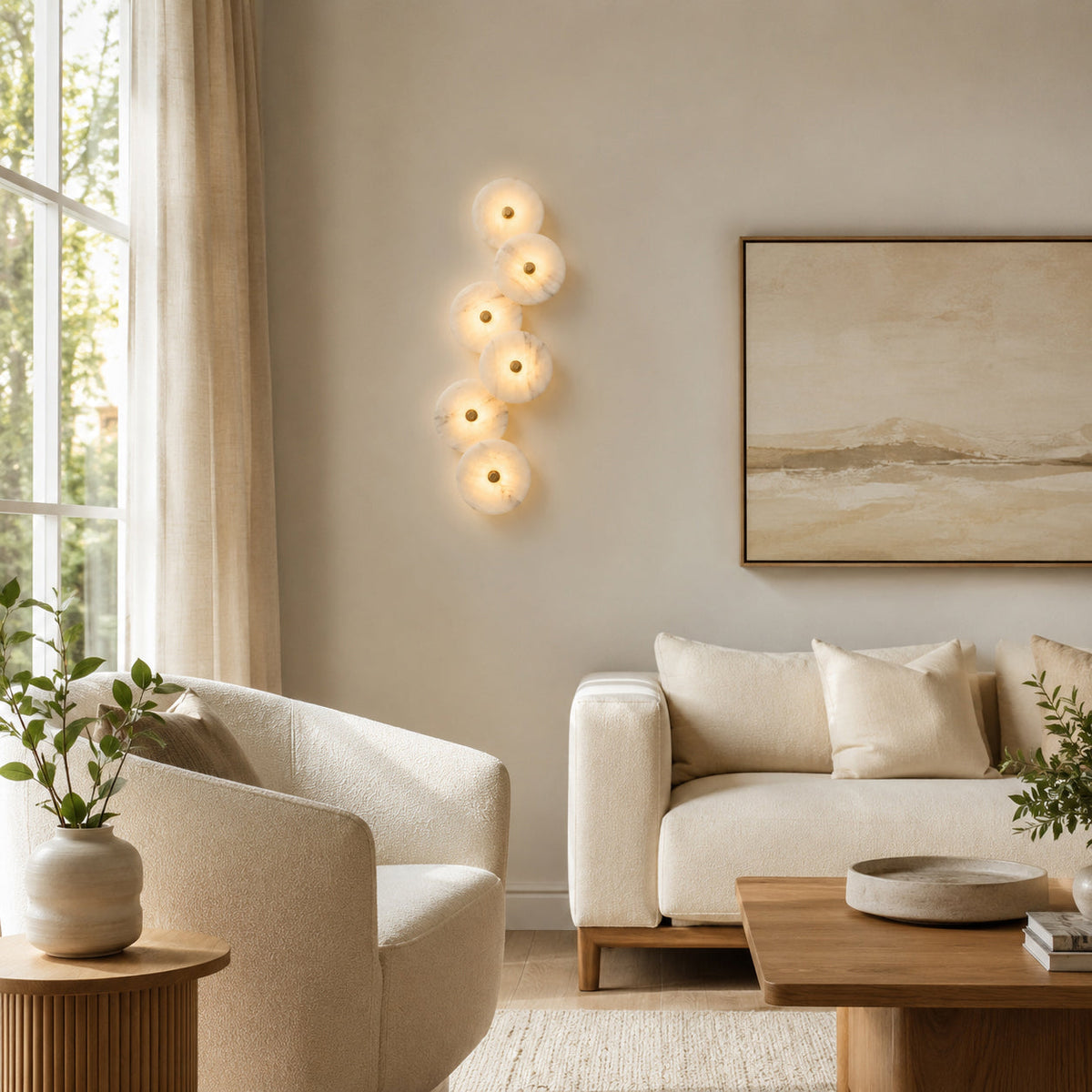 Lotus Alabaster Wall Sconce