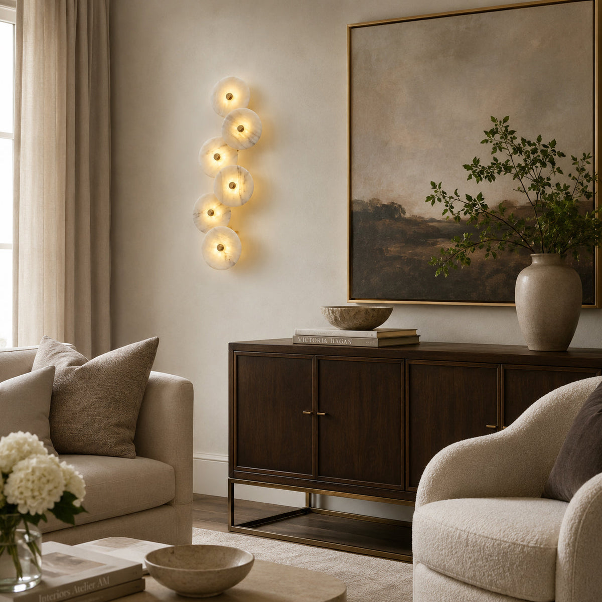 Lotus Alabaster Wall Sconce