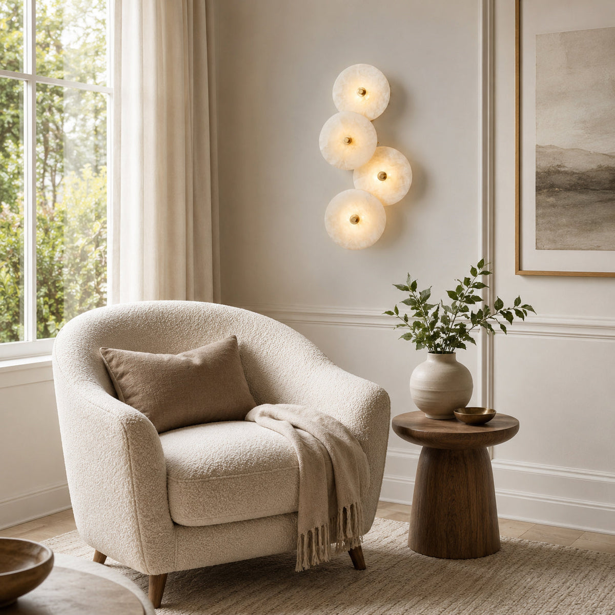 Lotus Alabaster Wall Sconce