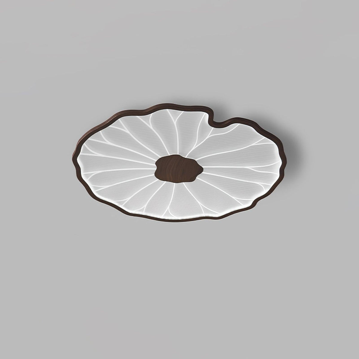 Rinorian Ceiling Lamp Lotus Leaf with Wooden Finish
