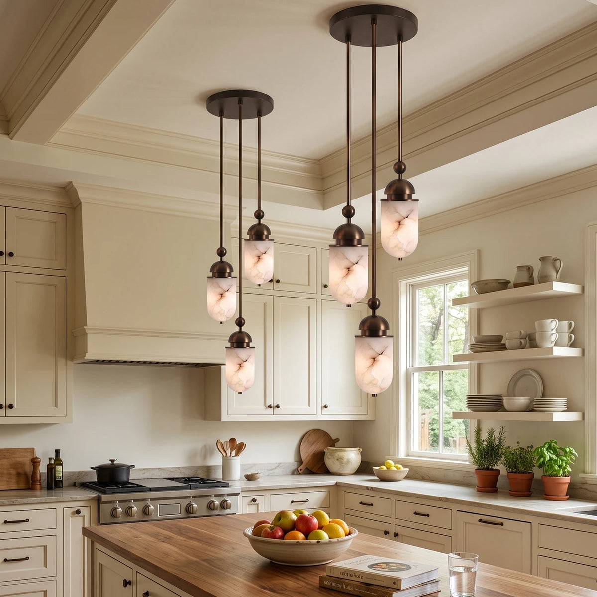 Whitcombe Alabaster Rod Pendant Lamp