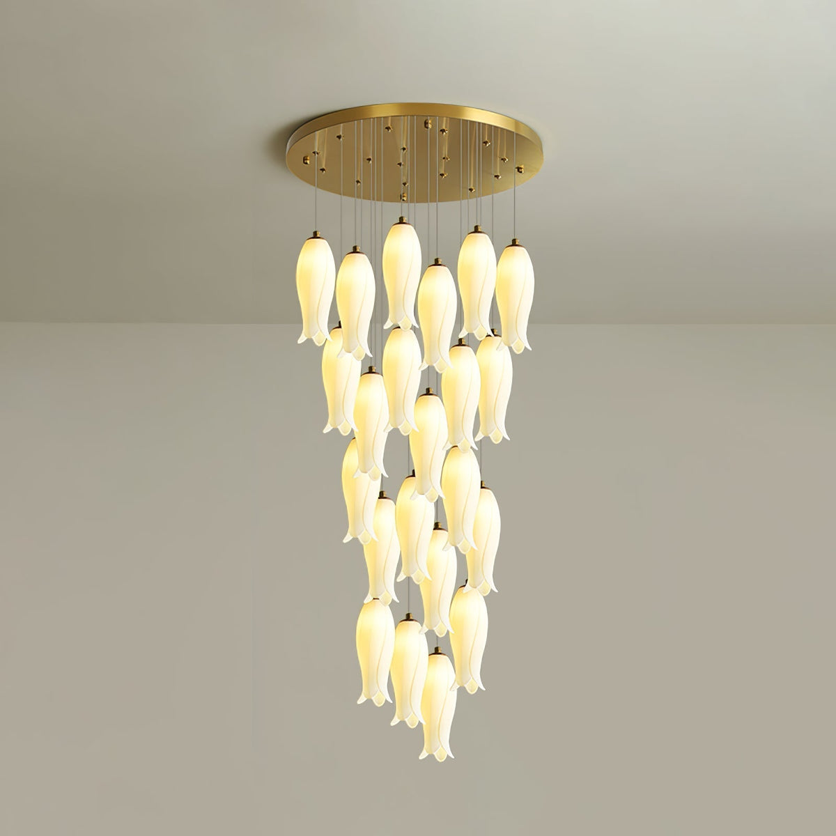 Sylirion Alabaster Brass Chandelier