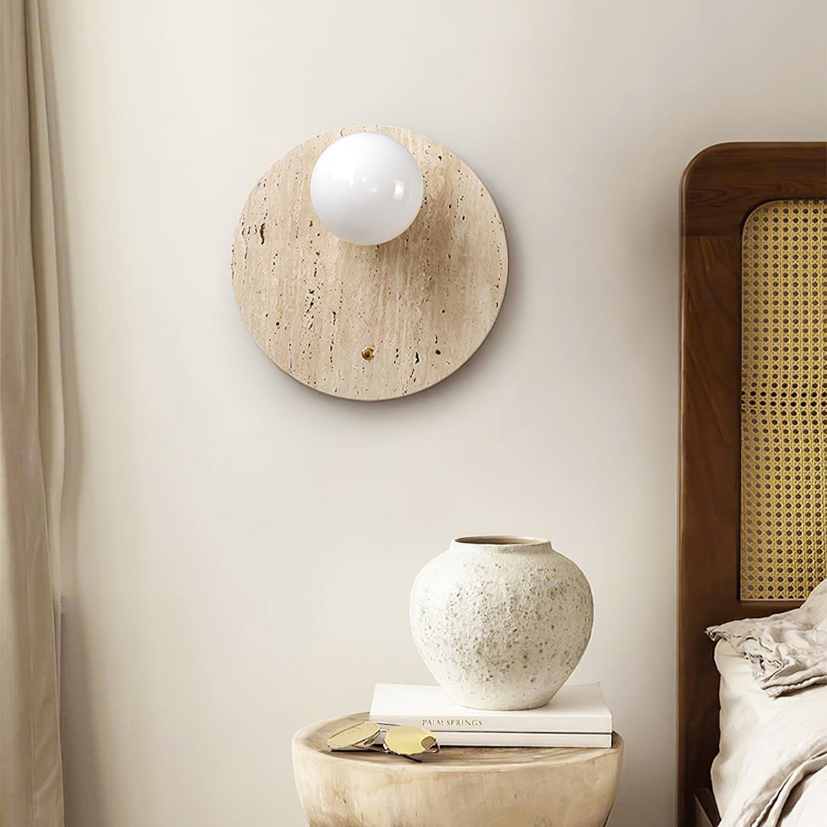 Aurevon Minimalist Travertine Wall Light