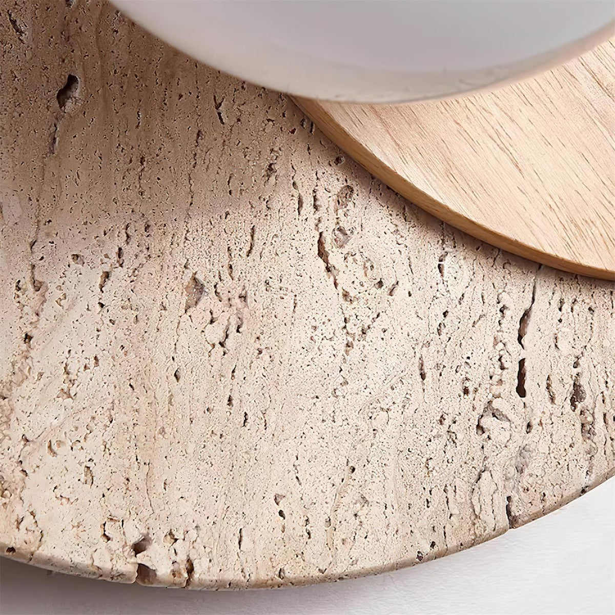 Otale Overlapping-Disc Travertine Wall Lamp Plug-in