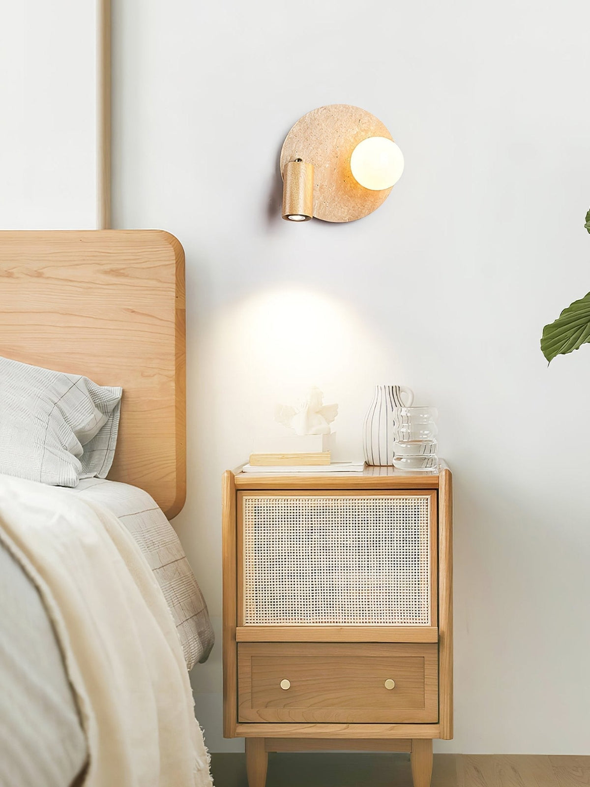 Armara Travertine Disc Wall Light