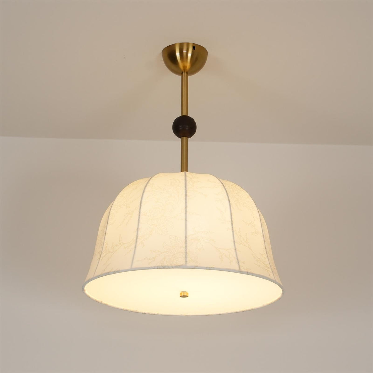 Ceiling Light in Fabric, Metal and Wood for Warm Interiors Elegant
