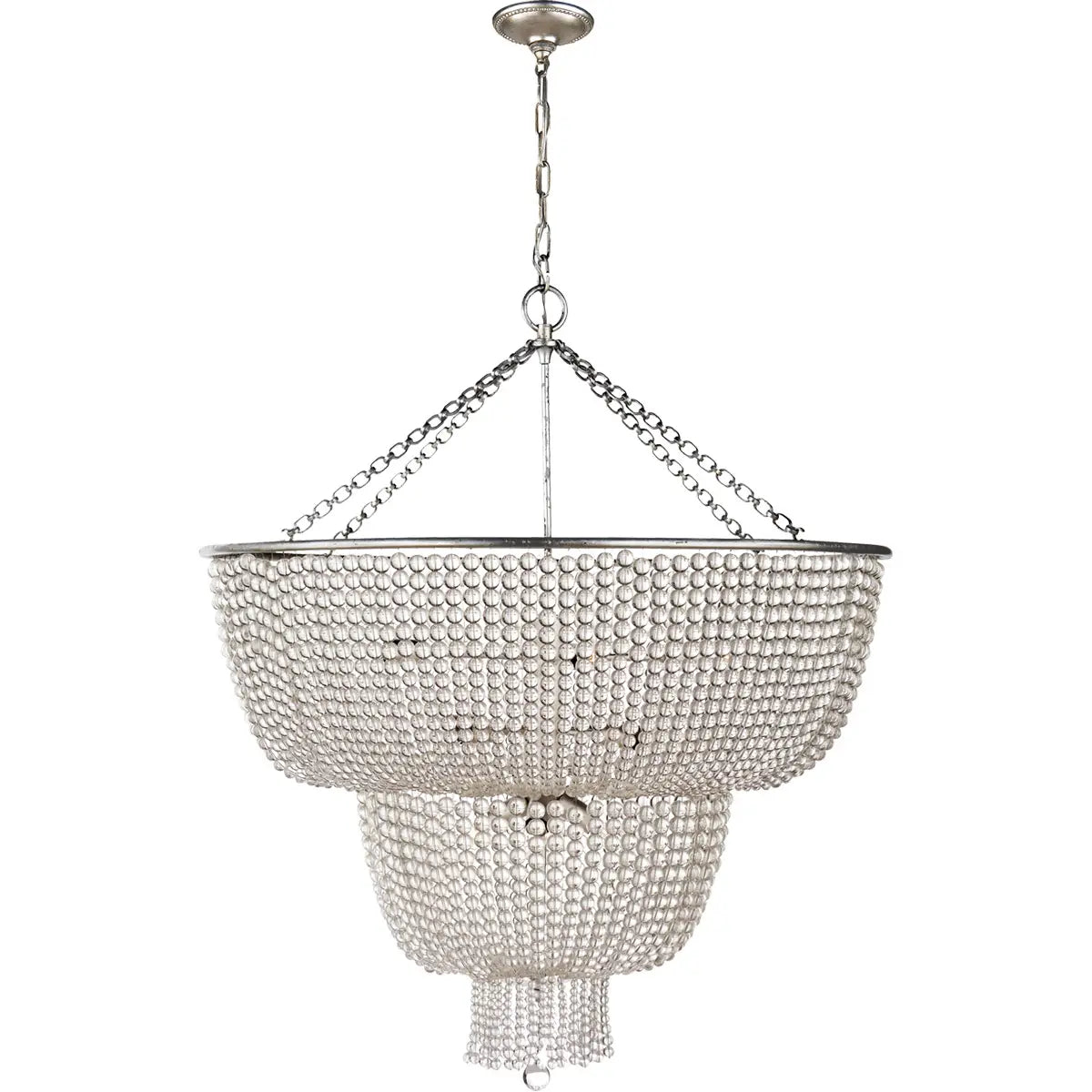Lurubad Vintage LED Pendant Light White/Clear Dining/Living Room Metal&Crystal