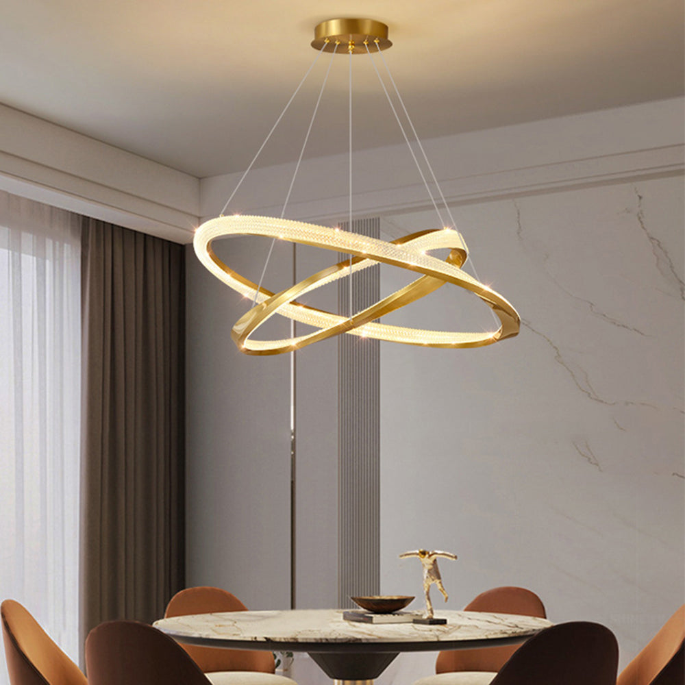 Hapemum Minimalist Ring Spiral Shape Pendant Light,Gold
