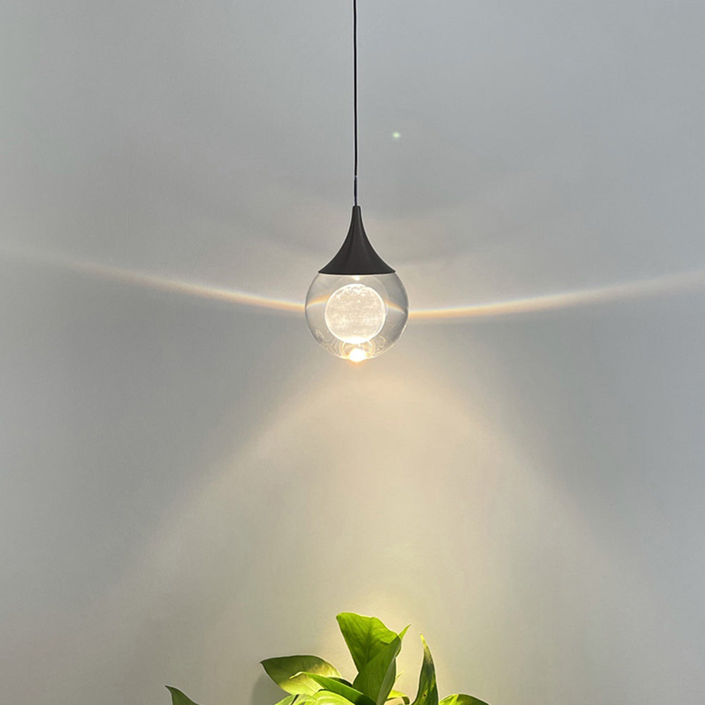 Zebubis Minimalist Moon Metal Pendant Light,Black
