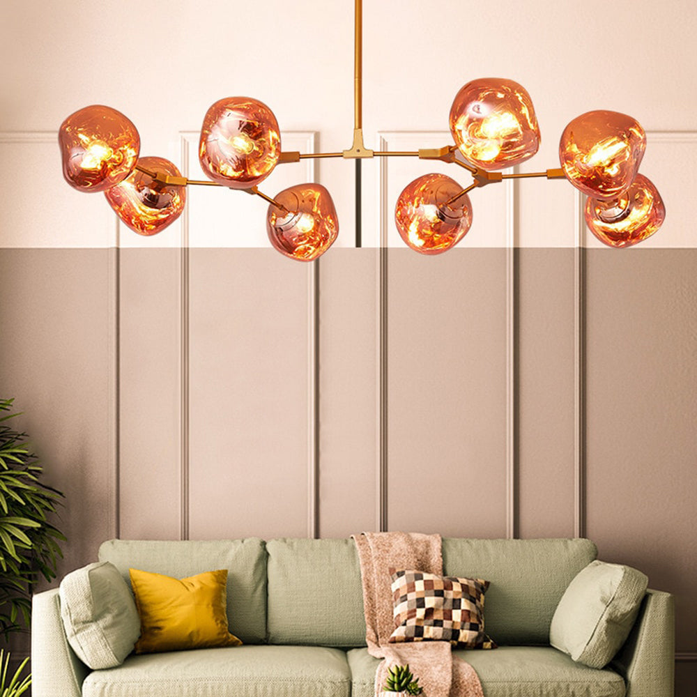 Rebogum Modern Globe Lava 3 Pendant Light Fixture