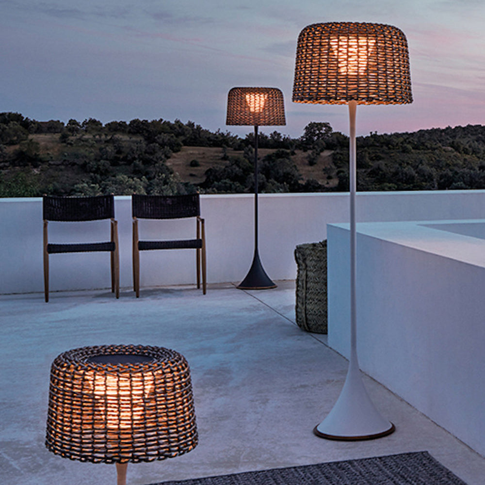 Govomed Waterproof Outdoor Floor Lamp, Rattan,Balcony/Terrace