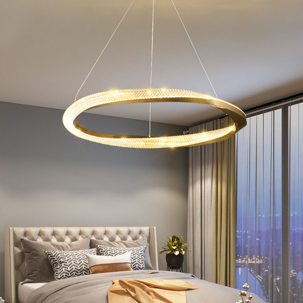 Hapemum Minimalist Ring Spiral Shape Pendant Light,Gold