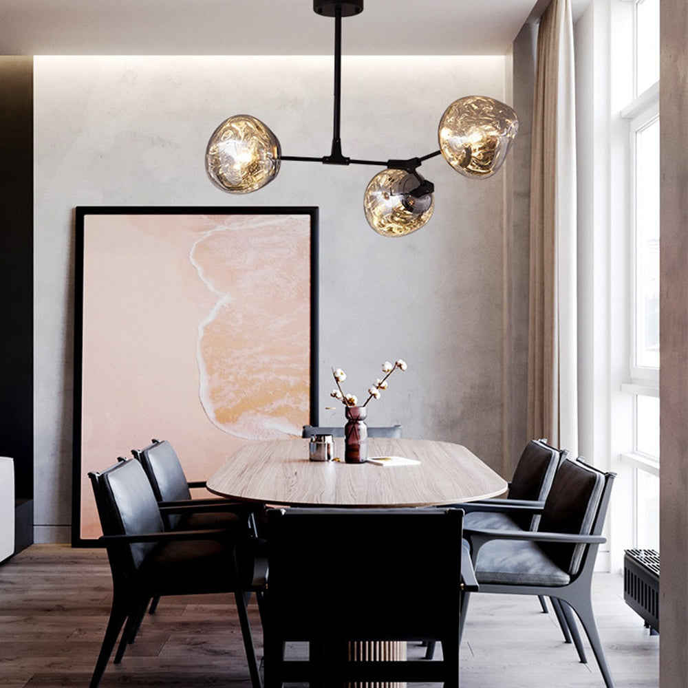 Rebogum Modern Globe Lava 3 Pendant Light Fixture
