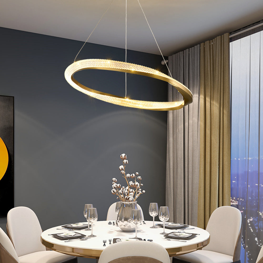 Hapemum Minimalist Ring Spiral Shape Pendant Light,Gold