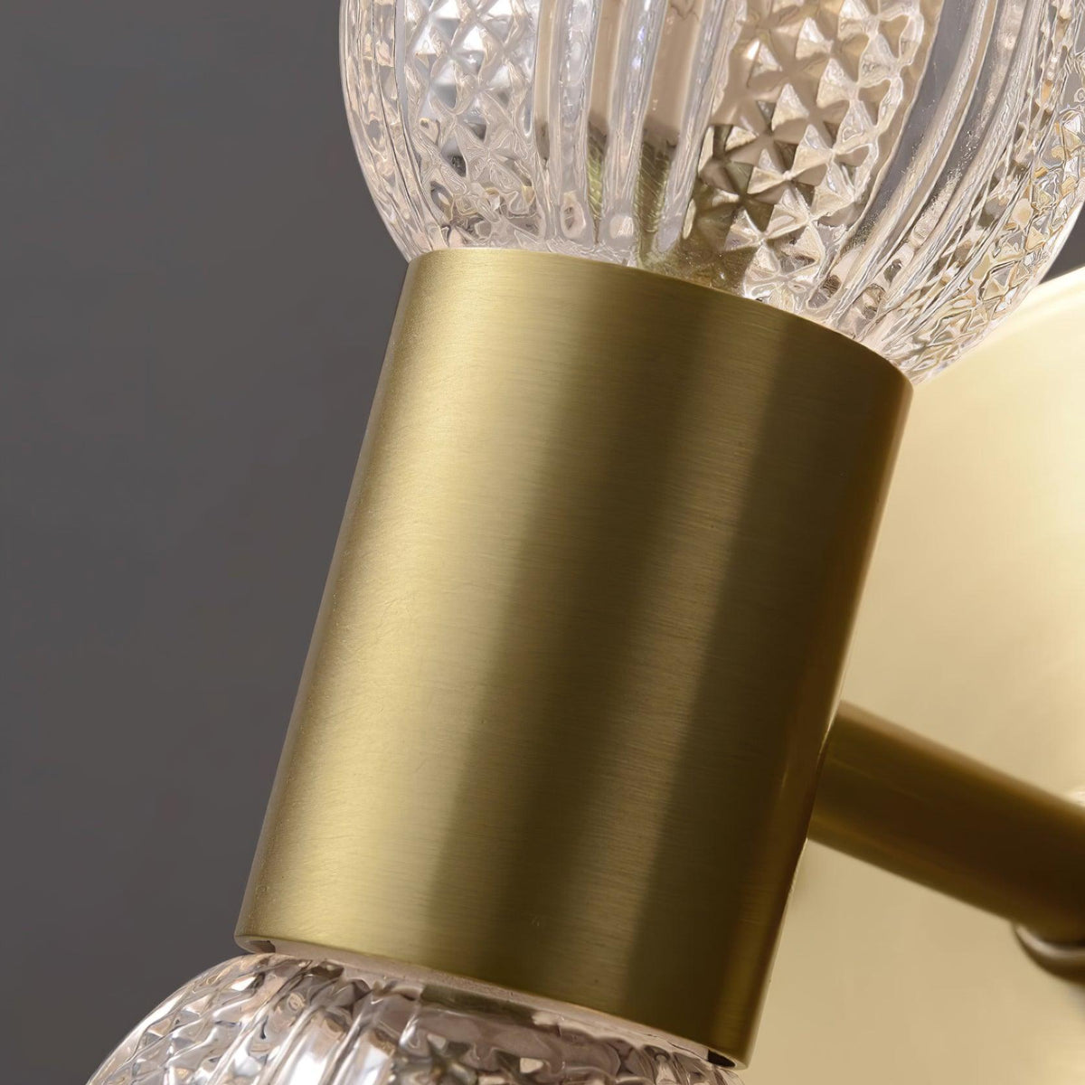 Eira Brass and Textured Glass Double Light Wall Sconce
