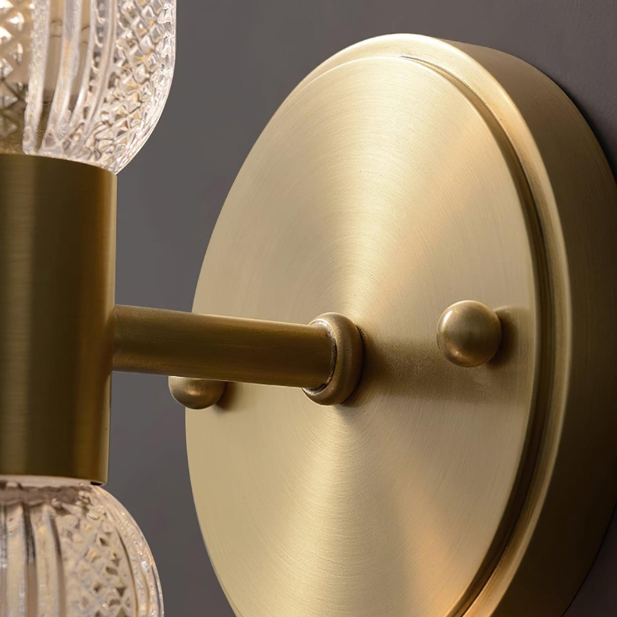 Eira Brass and Textured Glass Double Light Wall Sconce