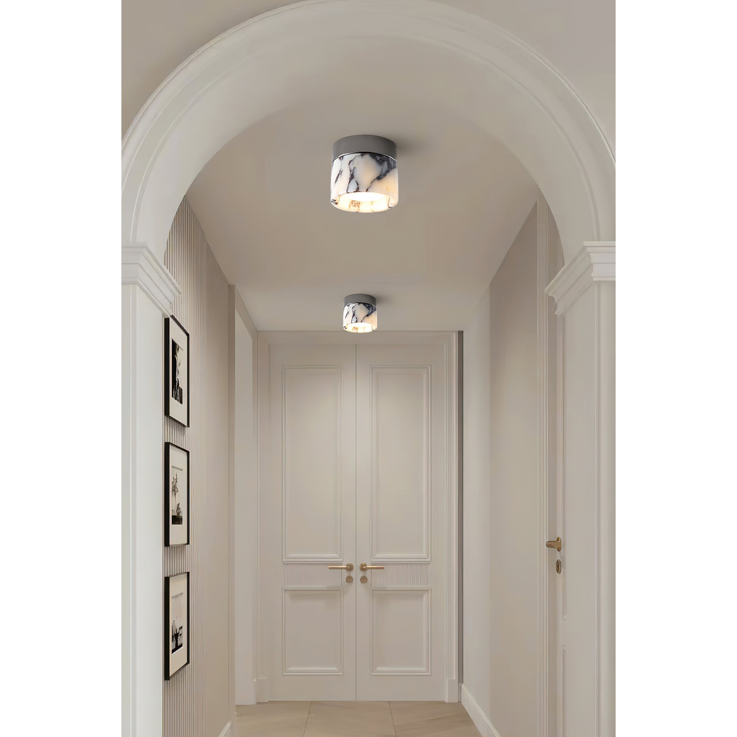 Ivinir Round Marble Ceiling Lamp