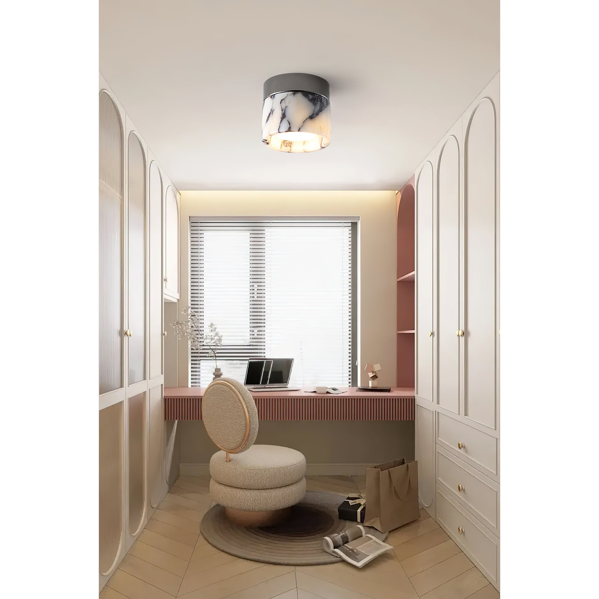 Ivinir Round Marble Ceiling Lamp