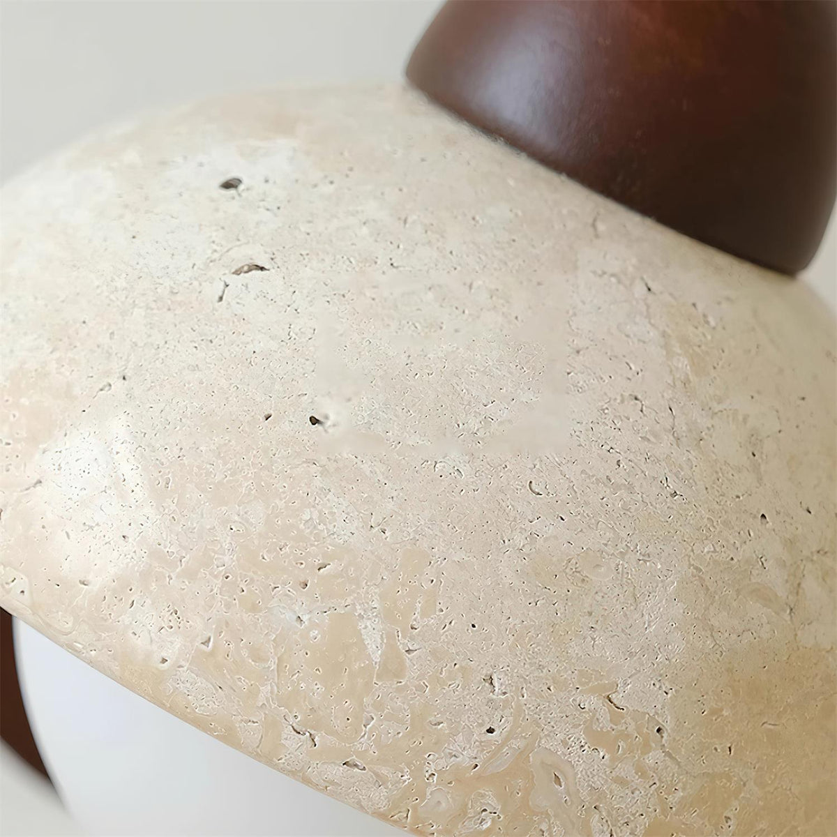 Tavalielle Wall Light Travertine White Opalescent Globe