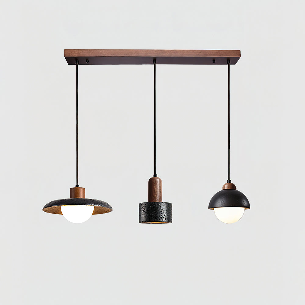 Valoelia Black Travertine Pendant Light Set