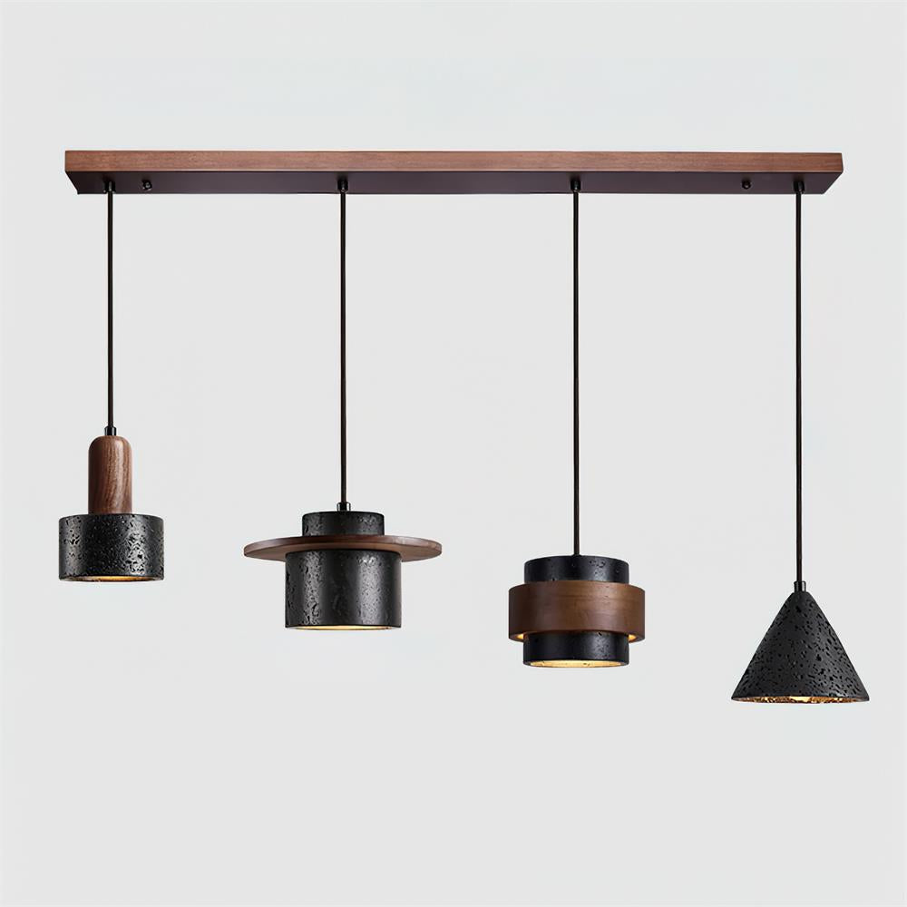 Valoelia Black Travertine Pendant Light Set