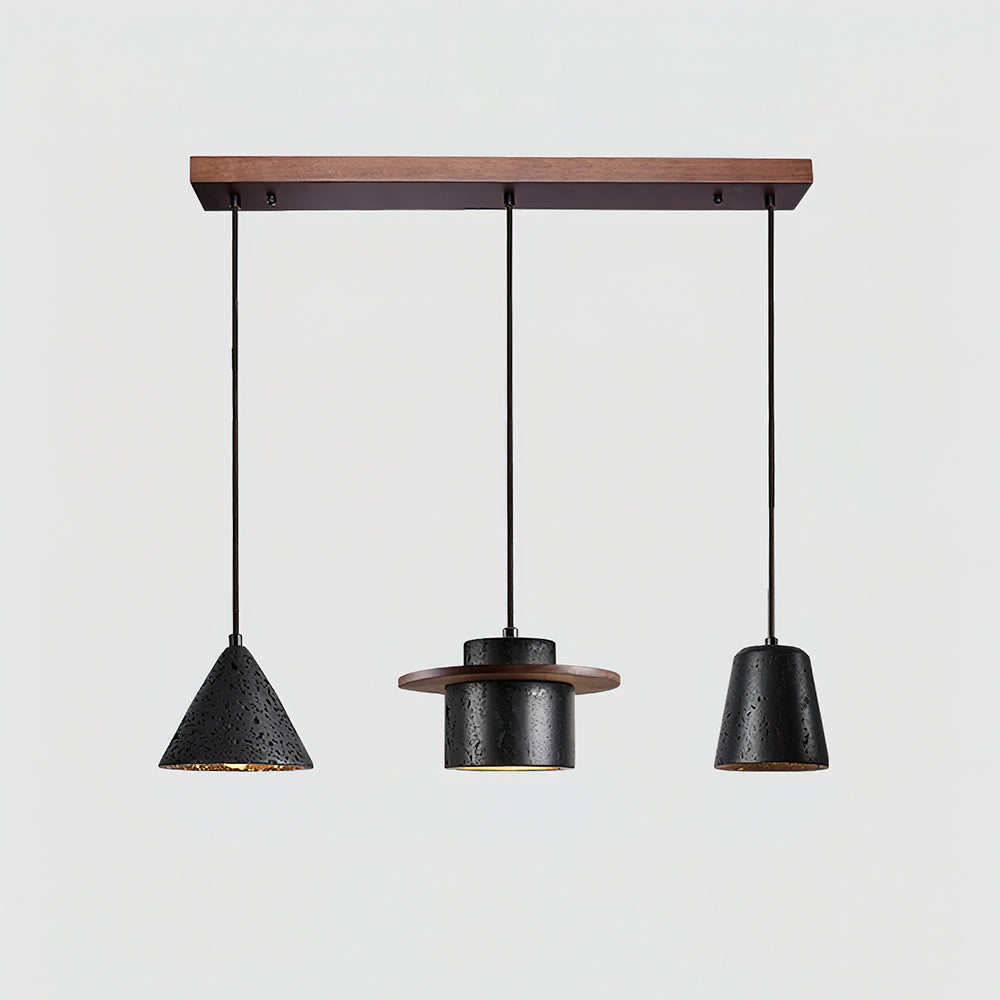 Valoelia Black Travertine Pendant Light Set