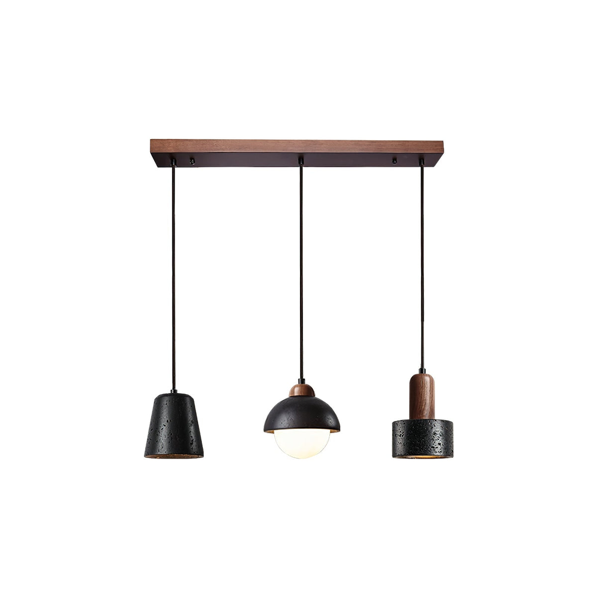 Valoelia Black Travertine Pendant Light Set