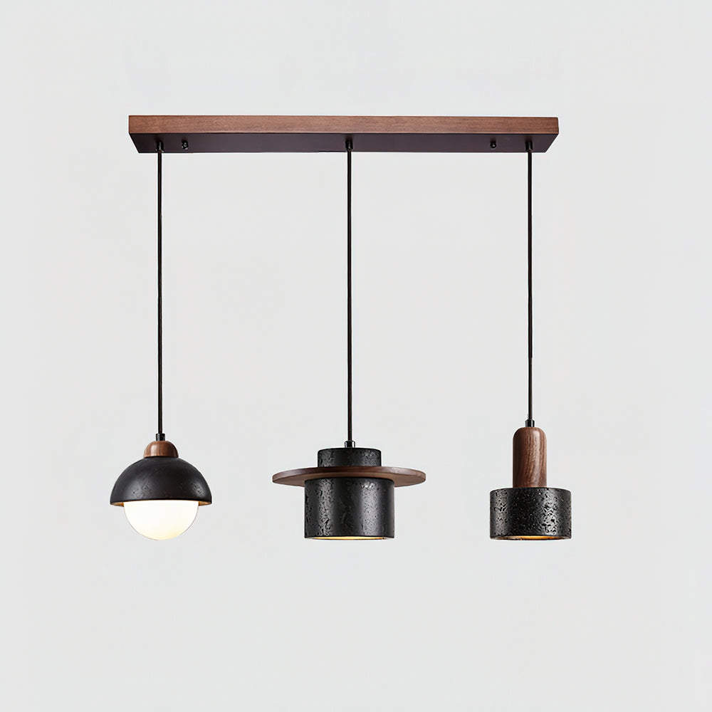 Valoelia Black Travertine Pendant Light Set