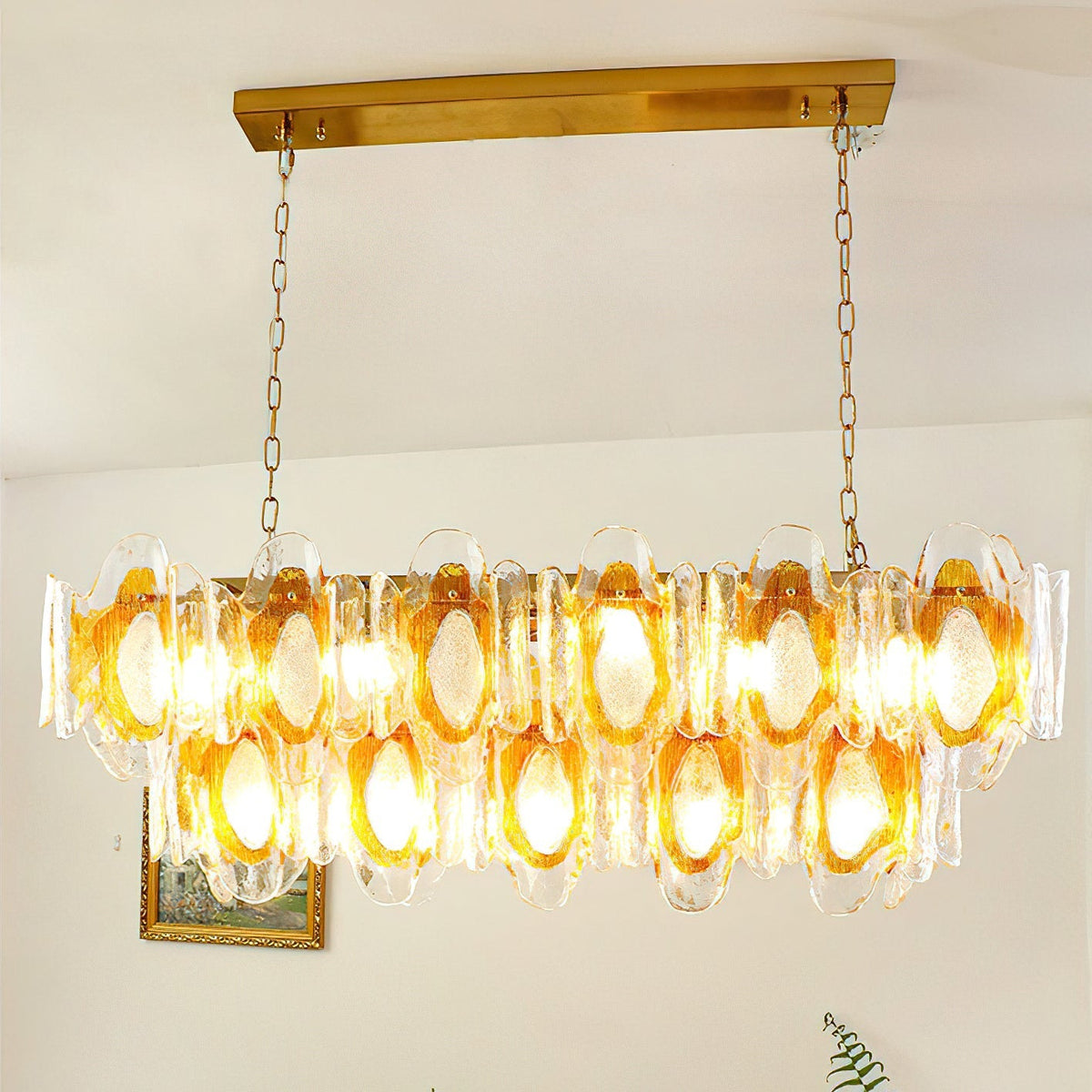 Liorueon Long Glass Chandelier