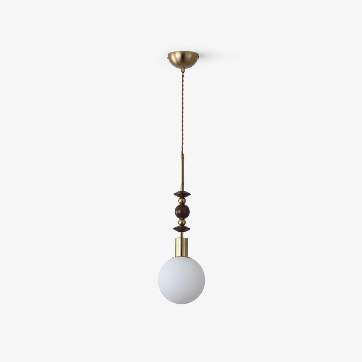 Cidemus Vintage Globe Pendant Light Wooden Beads