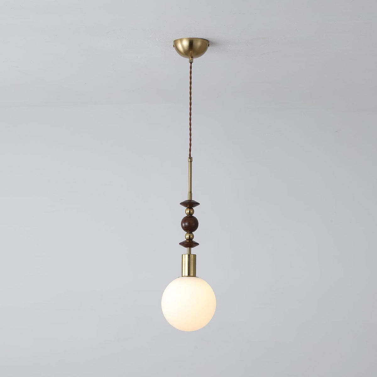 Cidemus Vintage Globe Pendant Light Wooden Beads