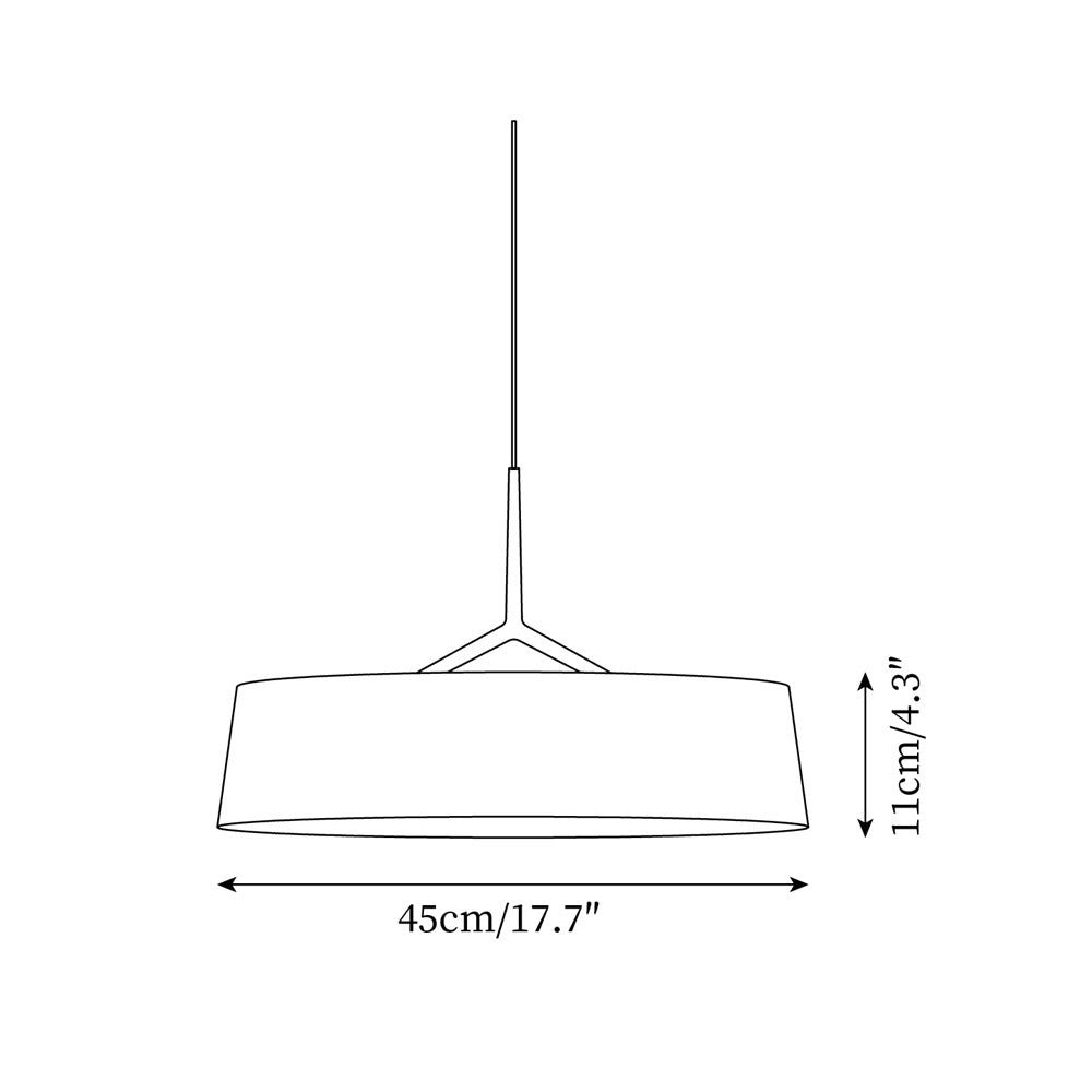 Liora Pendant Light White Fabric Drum Black Minimalist