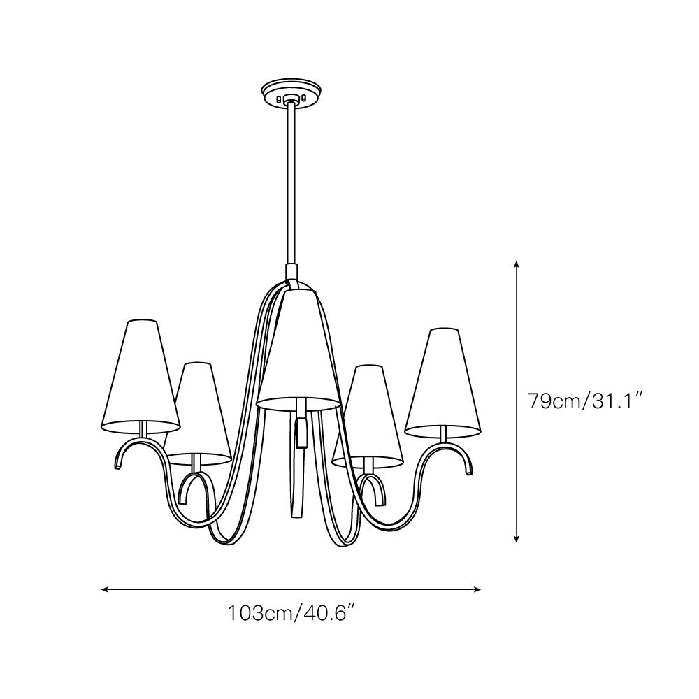 Linisora Vintage Industrial Fabric Chandelier