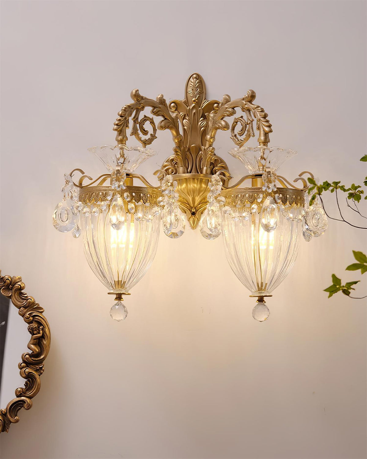 Vireon Wall Lamp Gold Double Sconce Modern